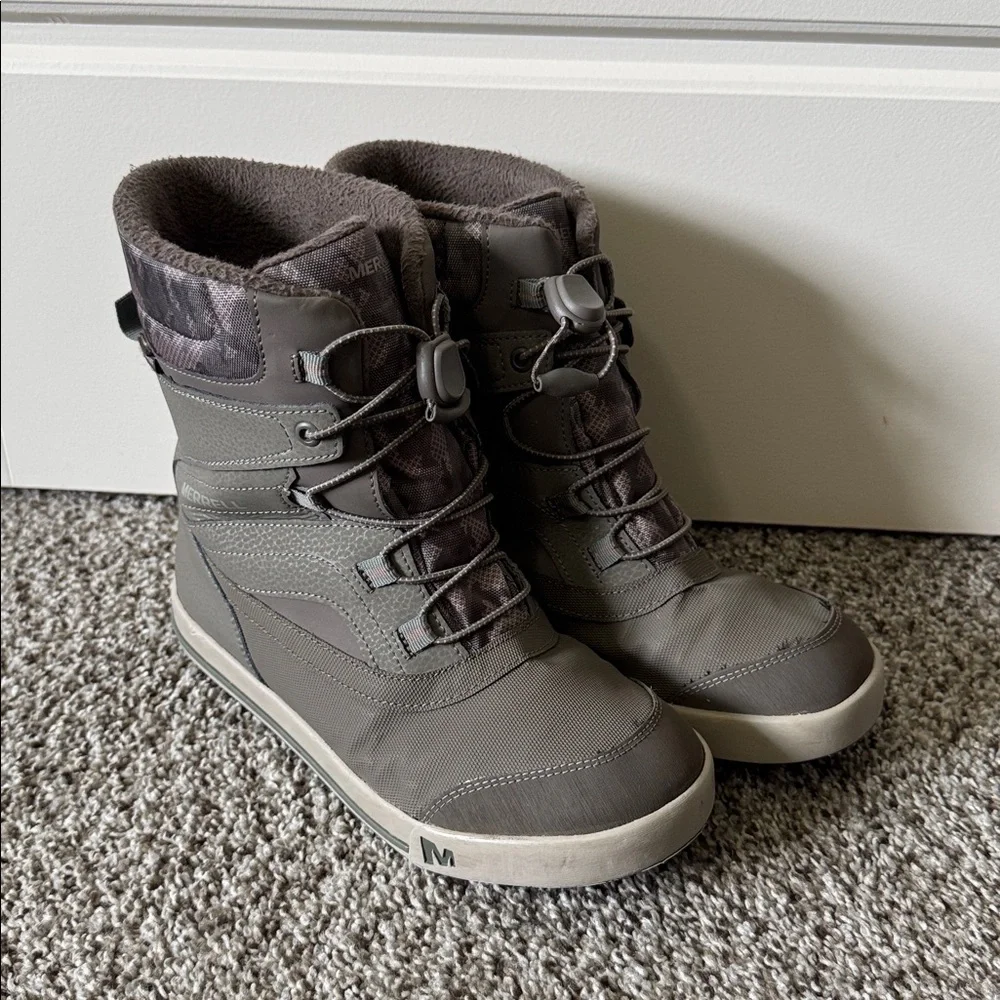 Merrell Kids Gray and Light Gray Waterproof Winter Boots